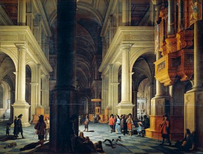 アンソニー・デ・ロルム作（1610～1673年頃）の寺院の内部 作： Anthonie de Lorme