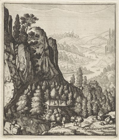 農家と岩山の風景 作： Anthonie de Winter (attributed to)