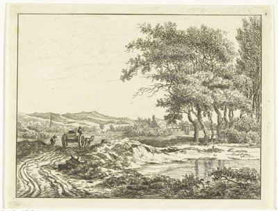 砂丘の近くの田舎道のカート 作： Anthonie van den Bos
