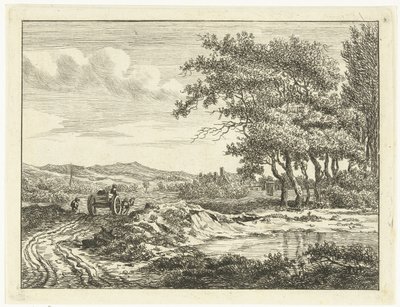 砂丘の近くの田舎道のカート 作： Anthonie van den Bos