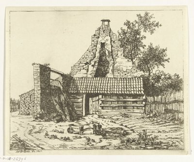Maarssen の Huis Snaatburg の廃墟のリード カッター 作： Anthonie van den Bos