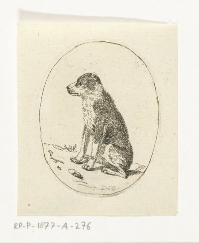 座っている犬 作： Anthonie van den Bos