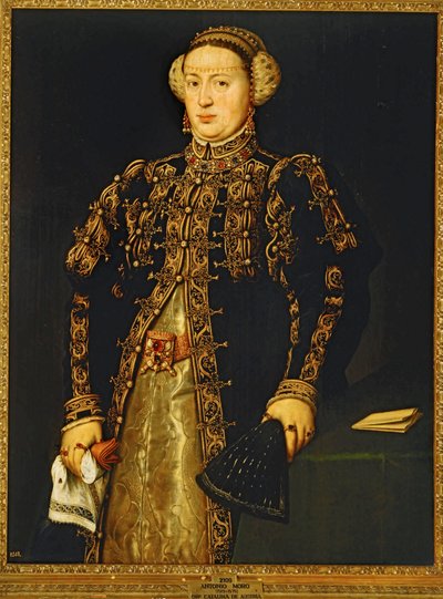 ポルトガルのヨハネ3世の妻、オーストリアのカトリーヌ... 作： Anthonis van Dashorst (c.1519-1576/77) Mor