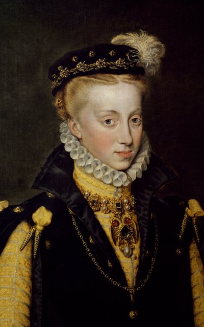 スペイン王妃アンナ・オーストリアの肖像 1570年（絵画） 作： Anthonis van Dashorst (c.1519 1576/77) Mor