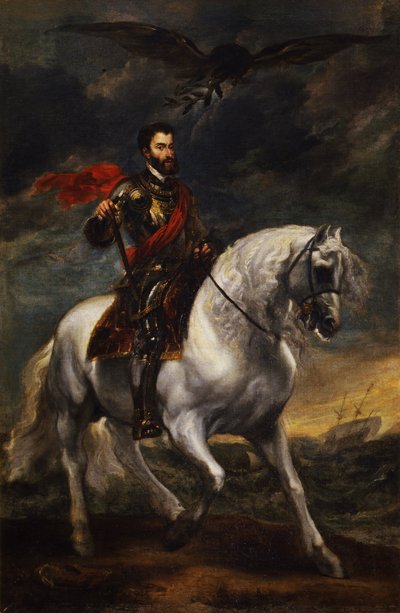 チャールズ5世の騎馬の肖像、c。 1620 作： Anthony van Dyck
