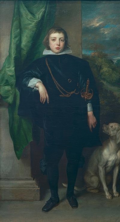 犬と一緒のプファルツのルプレヒト王子 作： Anthony van Dyck