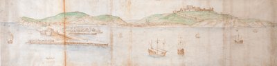 海から見たドーバー 16世紀半ば 作： Anthonis van den Wyngaerde