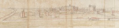 北から見たハンプトンコート宮殿、c1550-1560 作： Anthonis van den Wyngaerde