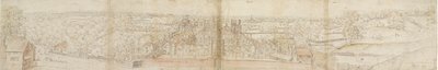 南から見たオートランズ宮殿、1559 年。 裏面: リッチモンド宮殿とオートランズの屋根、1559 年 作： Anthonis van den Wyngaerde