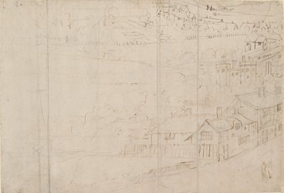 サザークから見たロンドンのパノラマ: バンクサイド、1554 作： Anthonis van den Wyngaerde
