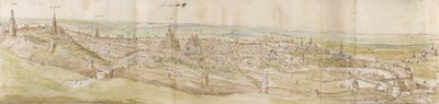 北西からのルーベンのパノラマビュー、c1550-1570 作： Anthonis van den Wyngaerde