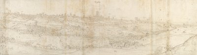 東からのセゴビアのパノラマビュー、c1550-1560 作： Anthonis van den Wyngaerde