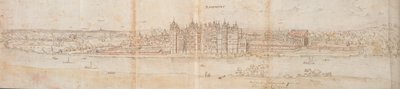 テムズ川の対岸から見たリッチモンド宮殿、1562 年 作： Anthonis van den Wyngaerde