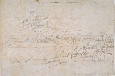 リッチモンドのハンプトン コート宮殿とその周辺の田園地帯の研究シート、1560 年代。 作： Anthonis van den Wyngaerde