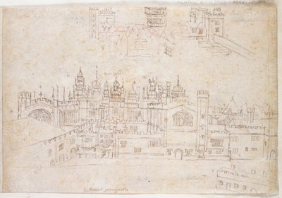 オートランズ宮殿とハンプトンコートの研究、1544年頃（紙にペンとインク） 作： Anthonis van den Wyngaerde
