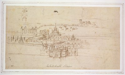 ホワイトホール階段、c.1544（紙にペンとインク） 作： Anthonis van den Wyngaerde