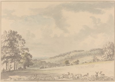 オルベリー公園で休む鹿 作： Anthony Devis