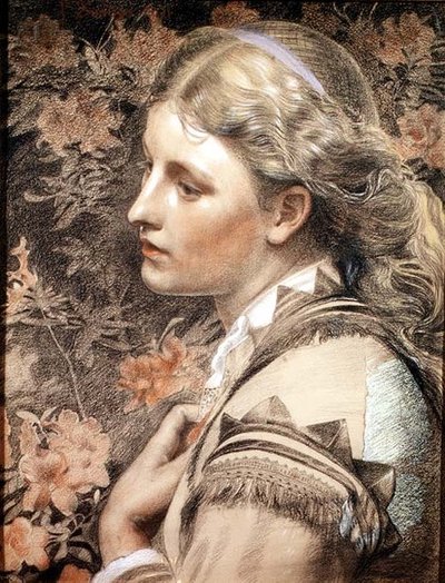 メアリー・サンディの肖像 作： Anthony Frederick Augustus Sandys