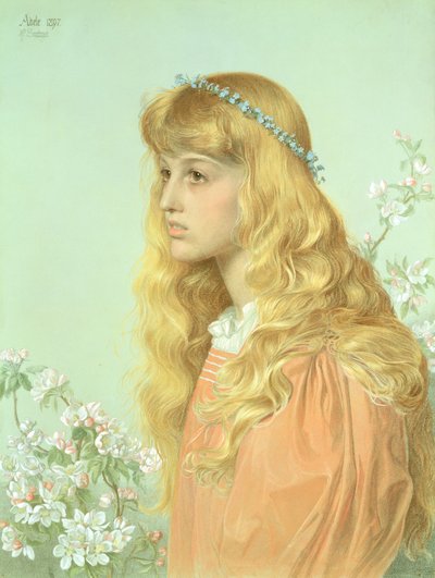 ミスアデルドナルドソンの肖像、1897年 作： Anthony Frederick Augustus Sandys