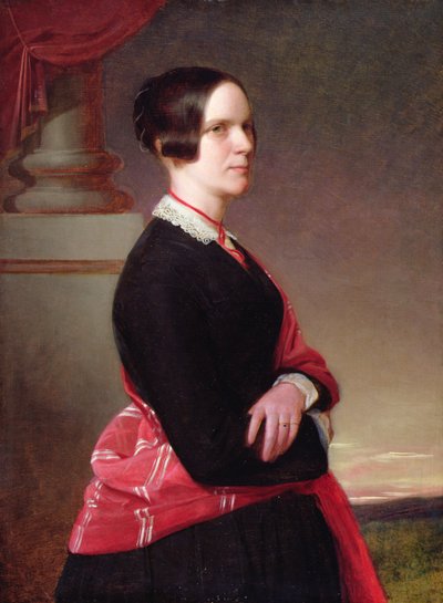 画家の母、サンディス夫人の肖像 1840年代後半（パネルに油彩 作： Anthony Frederick Augustus Sandys