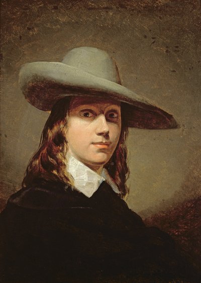 つば広の帽子をかぶった自画像、1848 作： Anthony Frederick Augustus Sandys