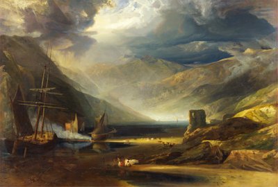 A Scene on the Coast, Merionethshire - 嵐の通過 作： Anthony Vandyke Copley Fielding