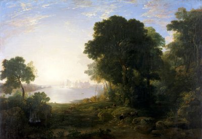 「カナーヴォン城」、1815～1819年 作： Anthony Vandyke Copley Fielding