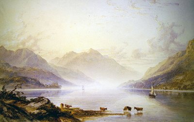 夜明けのローモンド湖（油彩・キャンバス） 作： Anthony Vandyke Copley Fielding