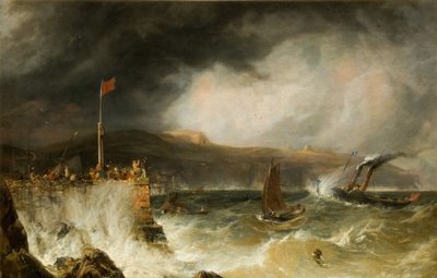 港に入るパケット ボート、1855 年。 作： Anthony Vandyke Copley Fielding