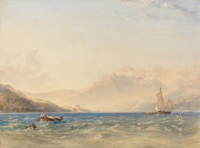 ファイン湖の頭とディンダーラ城 作： Anthony Vandyke Copley Fielding