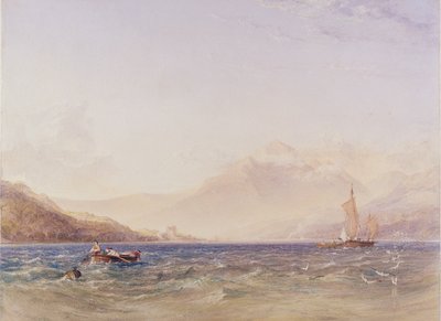 ファインダインヘッド、ディンダラ城、1850年（WC、紙のグラファイトにボディカラー） 作： Anthony Vandyke Copley Fielding