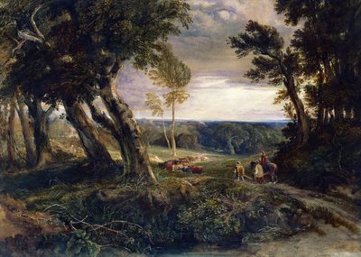 サセックス州ボルニー近郊のティルゲートの森 作： Anthony Vandyke Copley Fielding