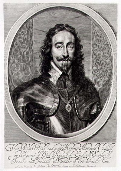 ウィリアム・フェイソーン（1616-91）が彫刻したチャールズ1世（1600-49）の肖像 1658年（エングレーヴィング） 作： Anthony van (after) Dyck