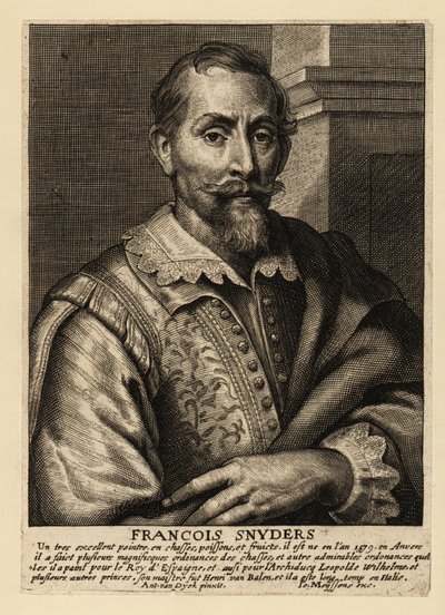 動物、狩猟、市場、静物などを描いたフランドル地方の画家、Frans Snydersの肖像。 作： Anthony van (after) Dyck