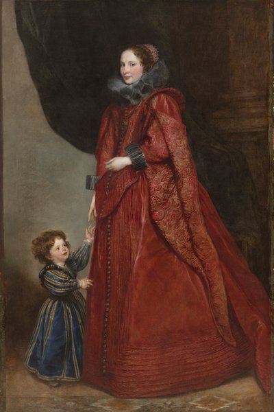 彼女の子供を持つジェノヴァの女性c。 1623-1625。 作： Anthony van Dyck