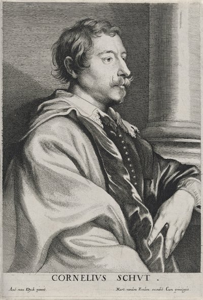 コルネリウス・シュット、日付なし（エッチング、レイドペーパー、エングレーヴィング 作： Anthony van Dyck