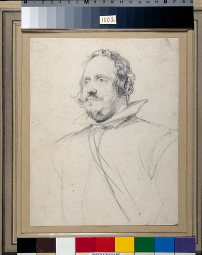 ドン・エマニュエル・フロッカス（紙に黒チョーク 作： Anthony van Dyck