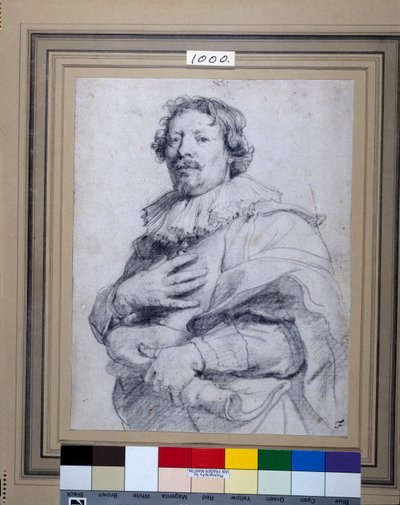 ガスパール・ド・クレイエル（白紙に黒チョーク 作： Anthony van Dyck