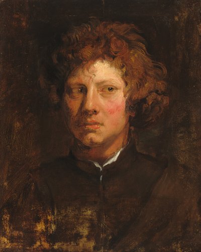 若い男の頭、c。 16171618。 作： Anthony van Dyck