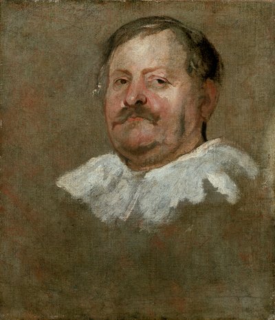 フォールディング・ラフをつけた髭のある男の頭部 1628年 作： Anthony van Dyck