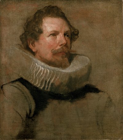 ホイール ラフを身に着けたひげを生やした男の頭、17 世紀 作： Anthony van Dyck