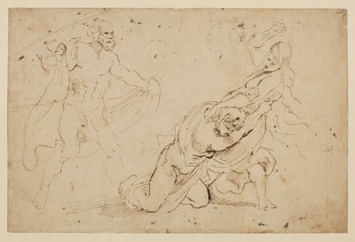 ジュノのカリストへの復讐、？-別の女性を攻撃している男女の研究、1621-c.1623 作： Anthony van Dyck