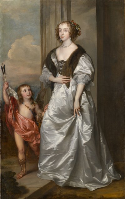 メアリーヴィリエ夫人、リッチモンドとレノックス（1622？1685）の公爵夫人、チャールズハミルトン、アラン卿、1637年頃 作： Anthony van Dyck