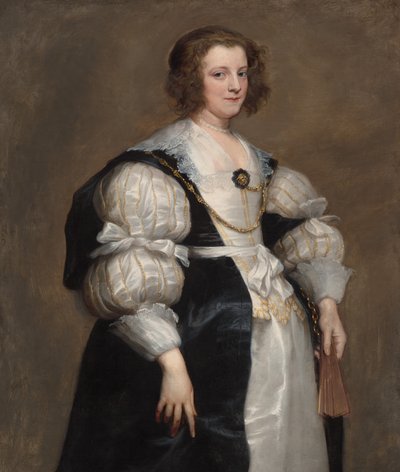 ファンを持つ女性、c。 1628年。 作： Anthony van Dyck
