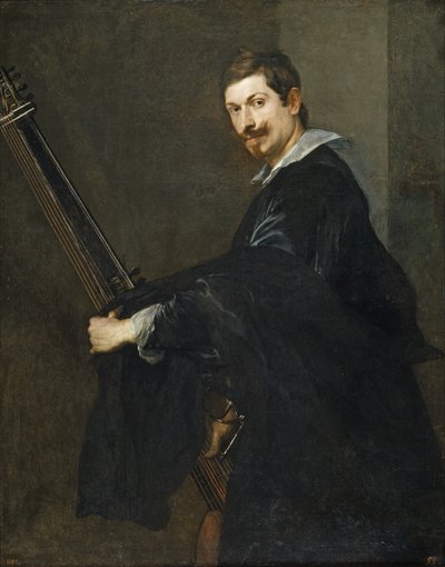 リュートを持つ男、1621年から1630年の間 作： Anthony van Dyck