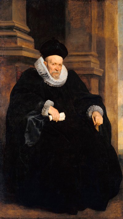 "Portrait du gentilhomme genois" アントニス・ヴァン・ダイク（1599-1641） 油彩・カンヴァス 1621年頃 薄暗い 203x117,3 cm ベルリン国立博物館蔵 作： Anthony van Dyck