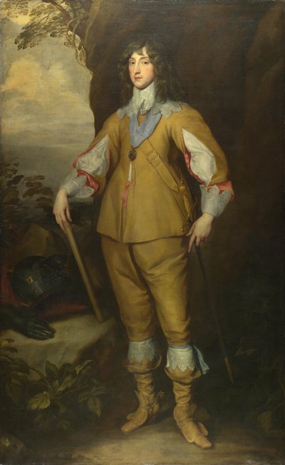 チャールズ1世ルイ1617-1680の肖像、パラタイン選帝侯、1637年頃 作： Anthony van, Dyck