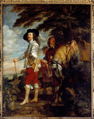 チャールズ1世スチュアート（1600 - 1649）の肖像（イングランド王、狩猟）。アントン・ヴァン・ダイク（1599-1641）の絵画、フランドル派 作： Anthony van Dyck