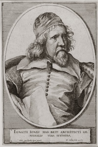 ヴァーツラフホラー（1607-77）1655によって刻まれたイニゴジョーンズ（1573-1652）の肖像画 作： Anthony van Dyck