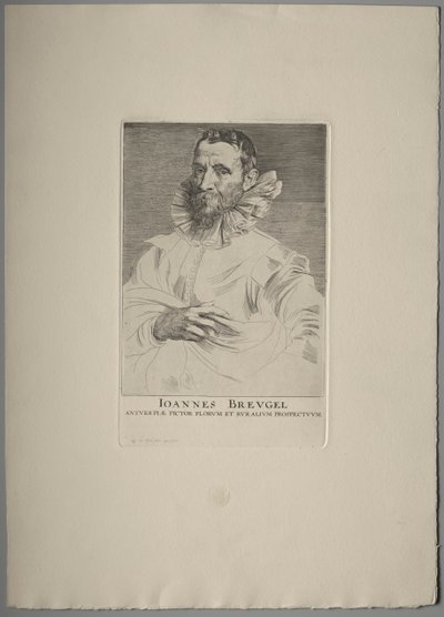 ヤン・ブリューゲルの肖像。 作： Anthony van Dyck